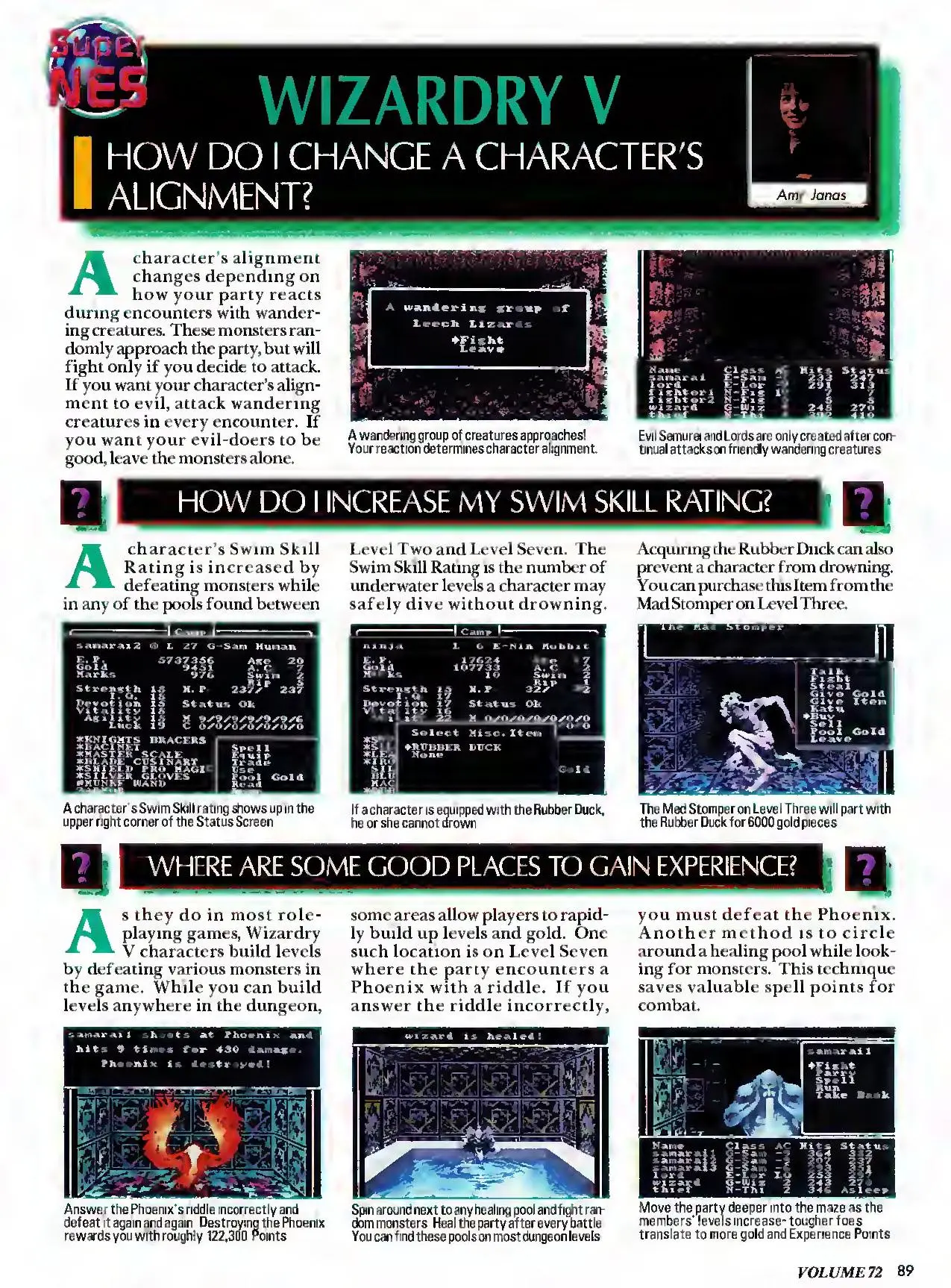Counselor's Corner from Nintendo Power issue 72, page 89