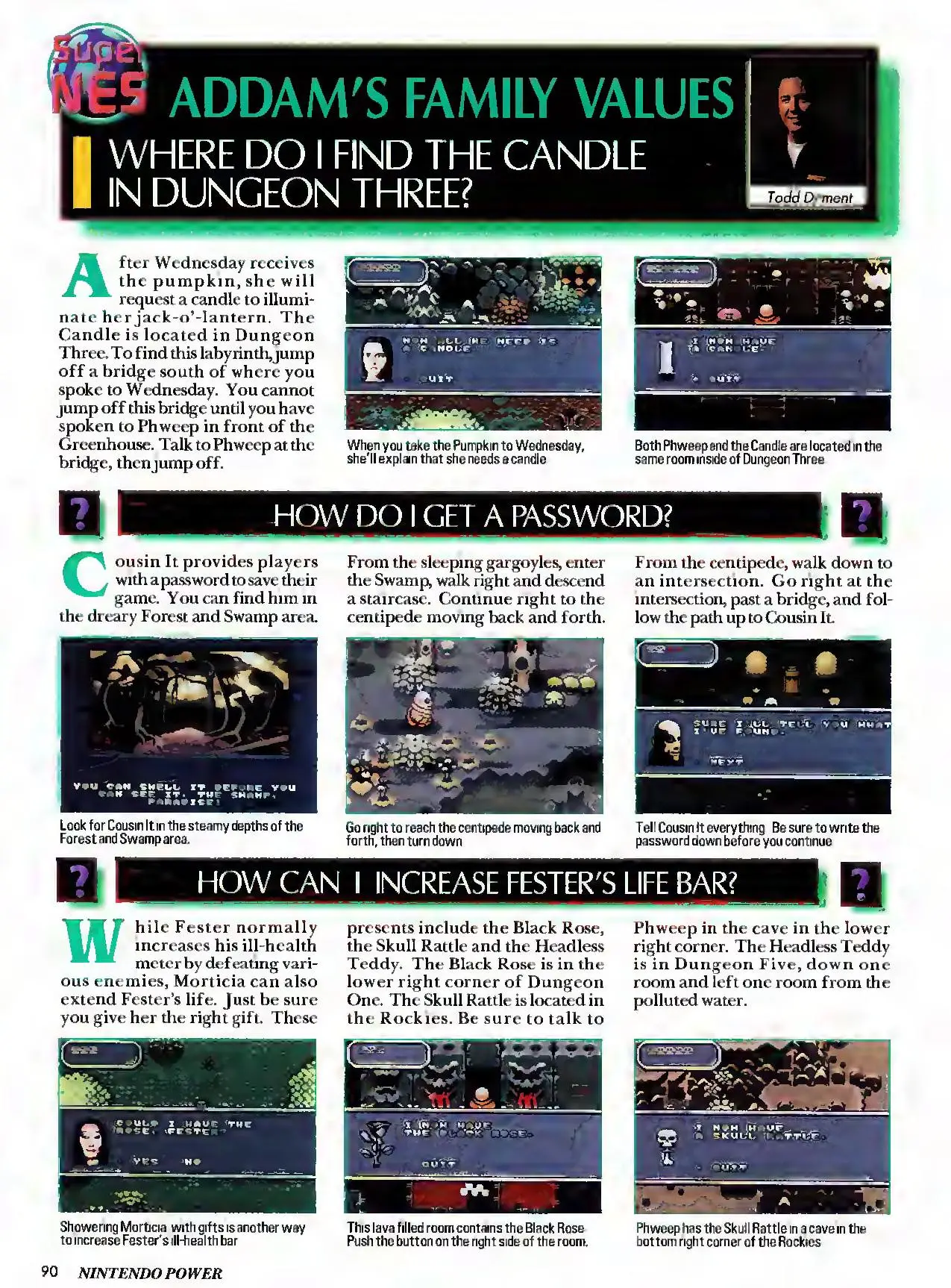 Counselor's Corner from Nintendo Power issue 72, page 90