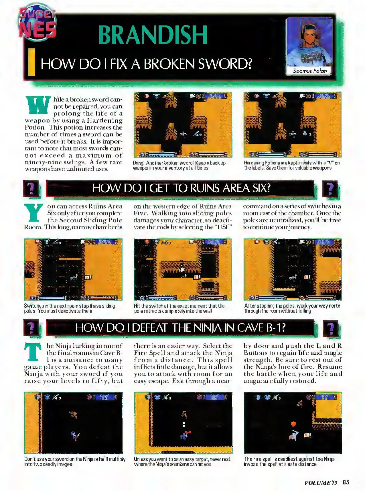 Counselor's Corner from Nintendo Power issue 73, page 85