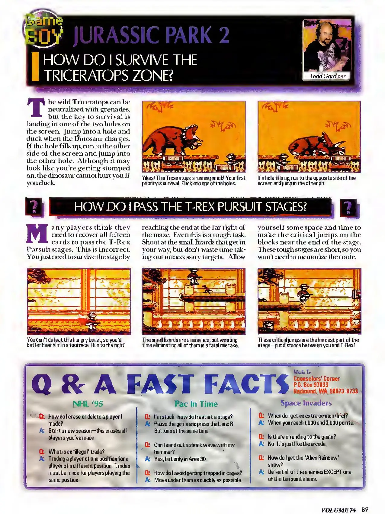 Counselor's Corner from Nintendo Power issue 74, page 89