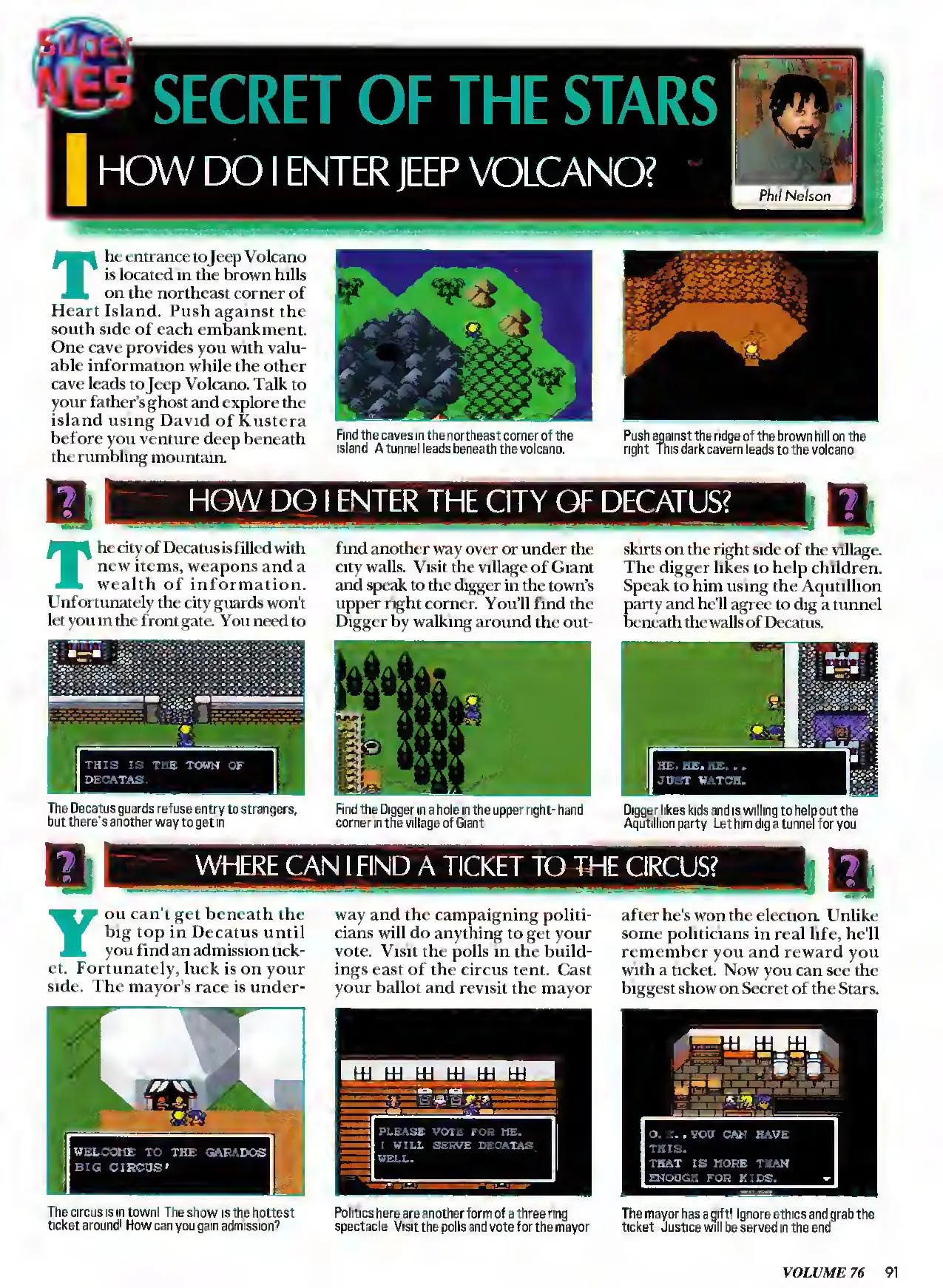 Counselor's Corner from Nintendo Power issue 76, page 91
