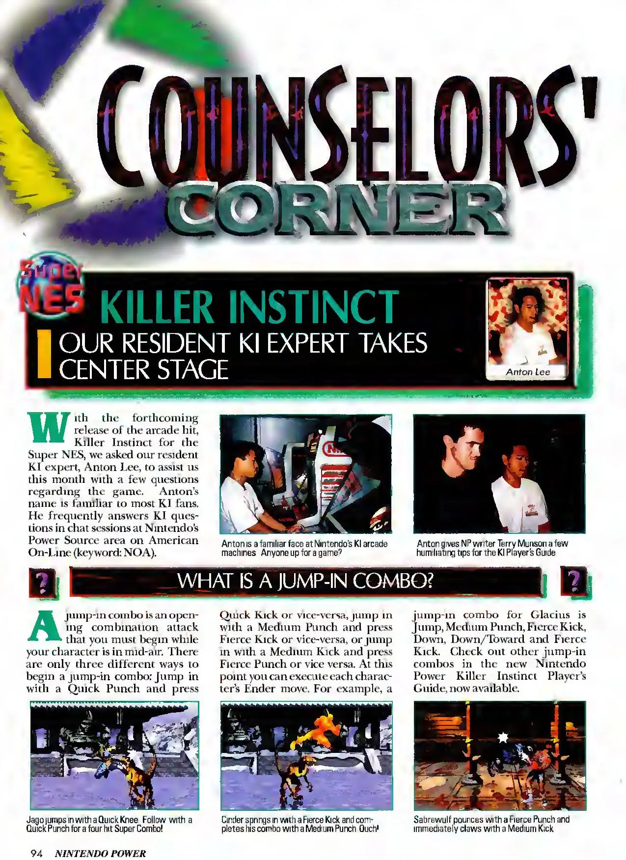 Counselor's Corner from Nintendo Power issue 77, page 100