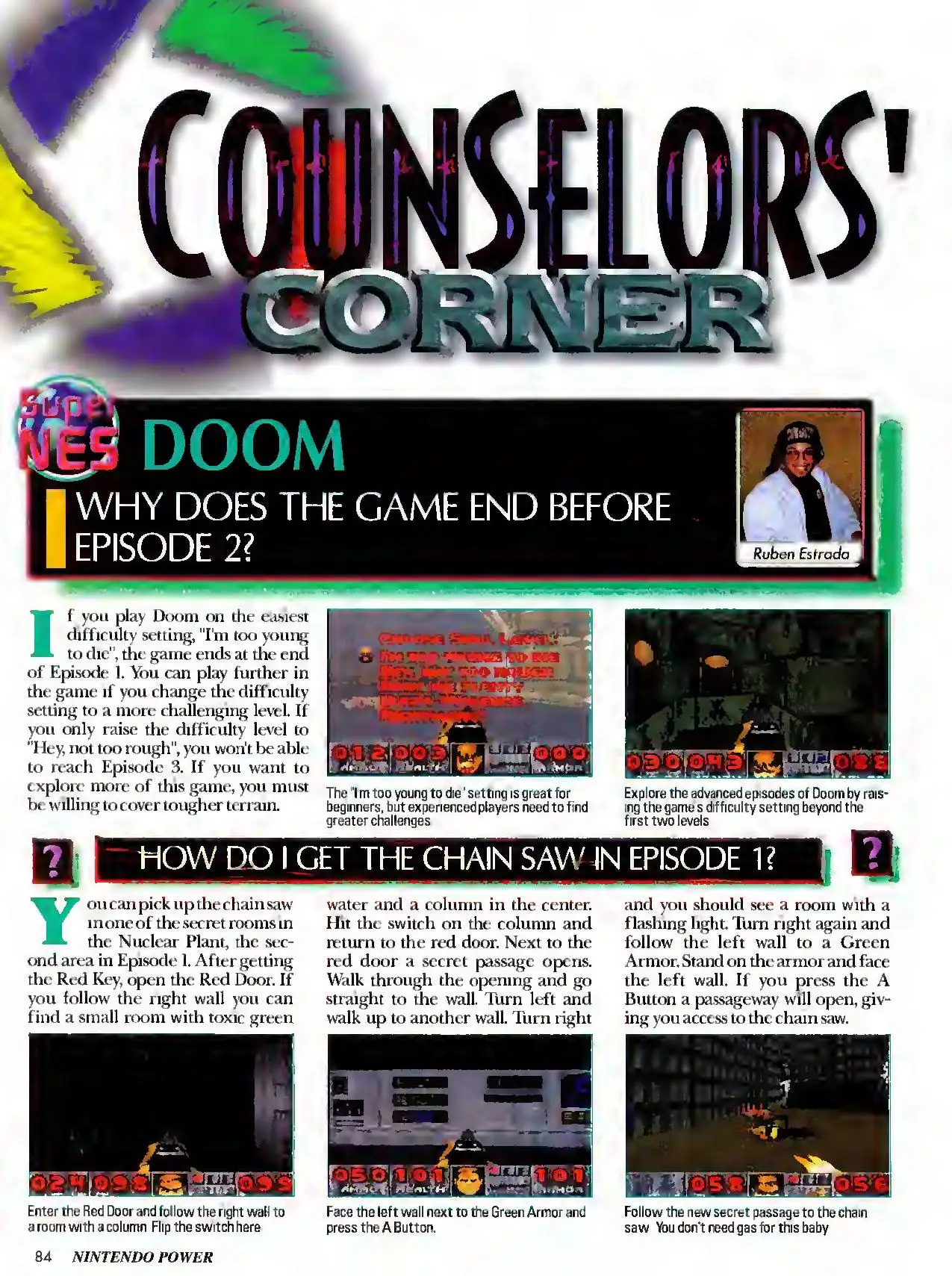 Counselor's Corner from Nintendo Power issue 79, page 84