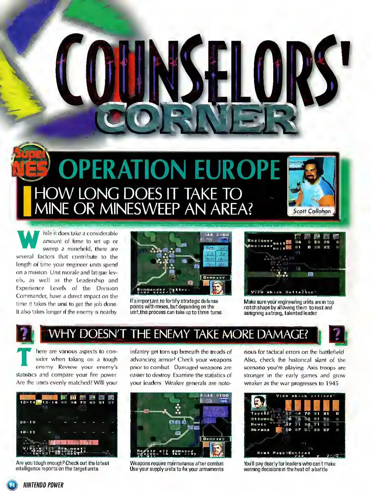 Counselor's Corner from Nintendo Power issue 80, page 6